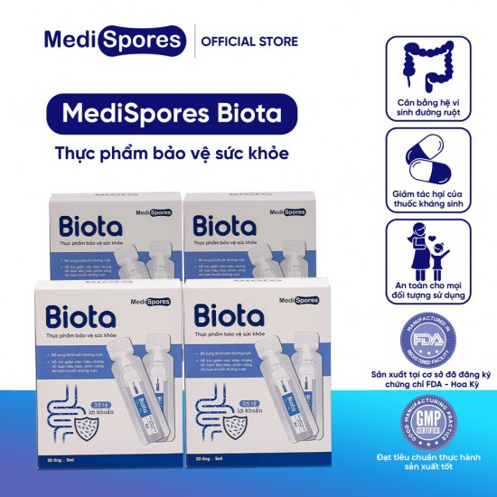 Men vi sinh Biota MediSpores 3,5 tỷ lợi khuẩn (combo 4 hộp)