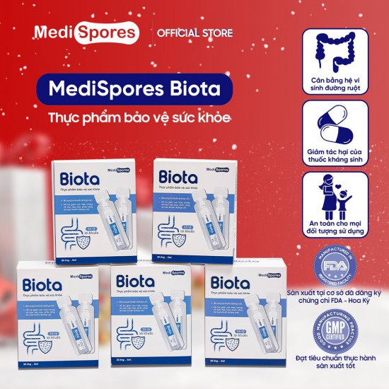 Men vi sinh Biota MediSpores 3,5 tỷ lợi khuẩn (combo 5 hộp)