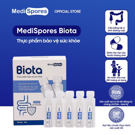 Men uống vi sinh MediSpores Biota bổ sung 3,5 tỷ lợi khuẩn 